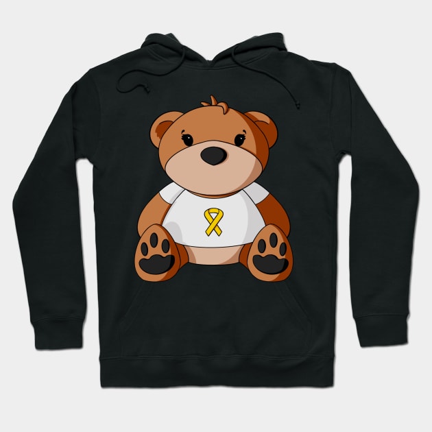 Sarcoma/Bone Cancer Awareness Teddy Bear Hoodie by Alisha Ober Designs